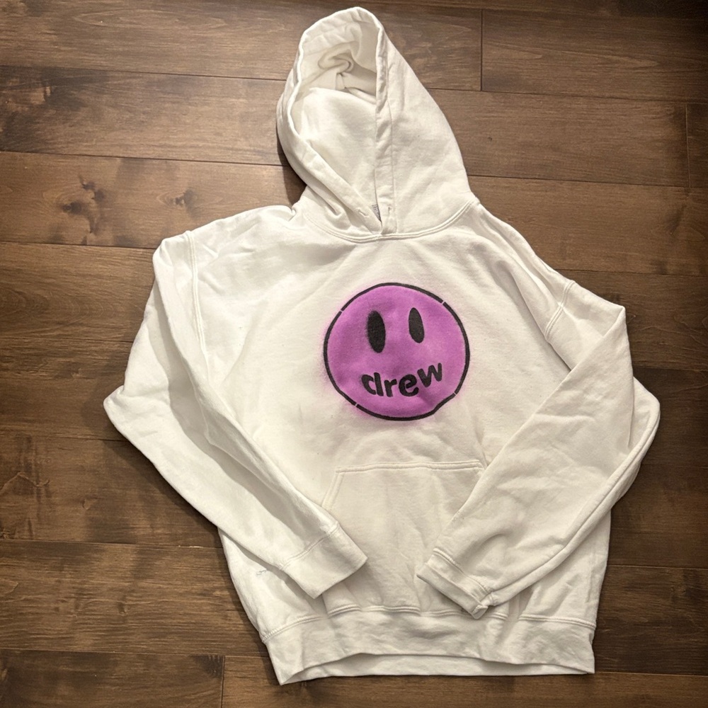 Gildan White Hoodie with Purple Graphic